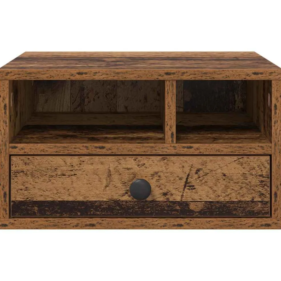 vidaXL Printerstand Oud Hout 40 x 32 x 24 cm Bewerkt hout