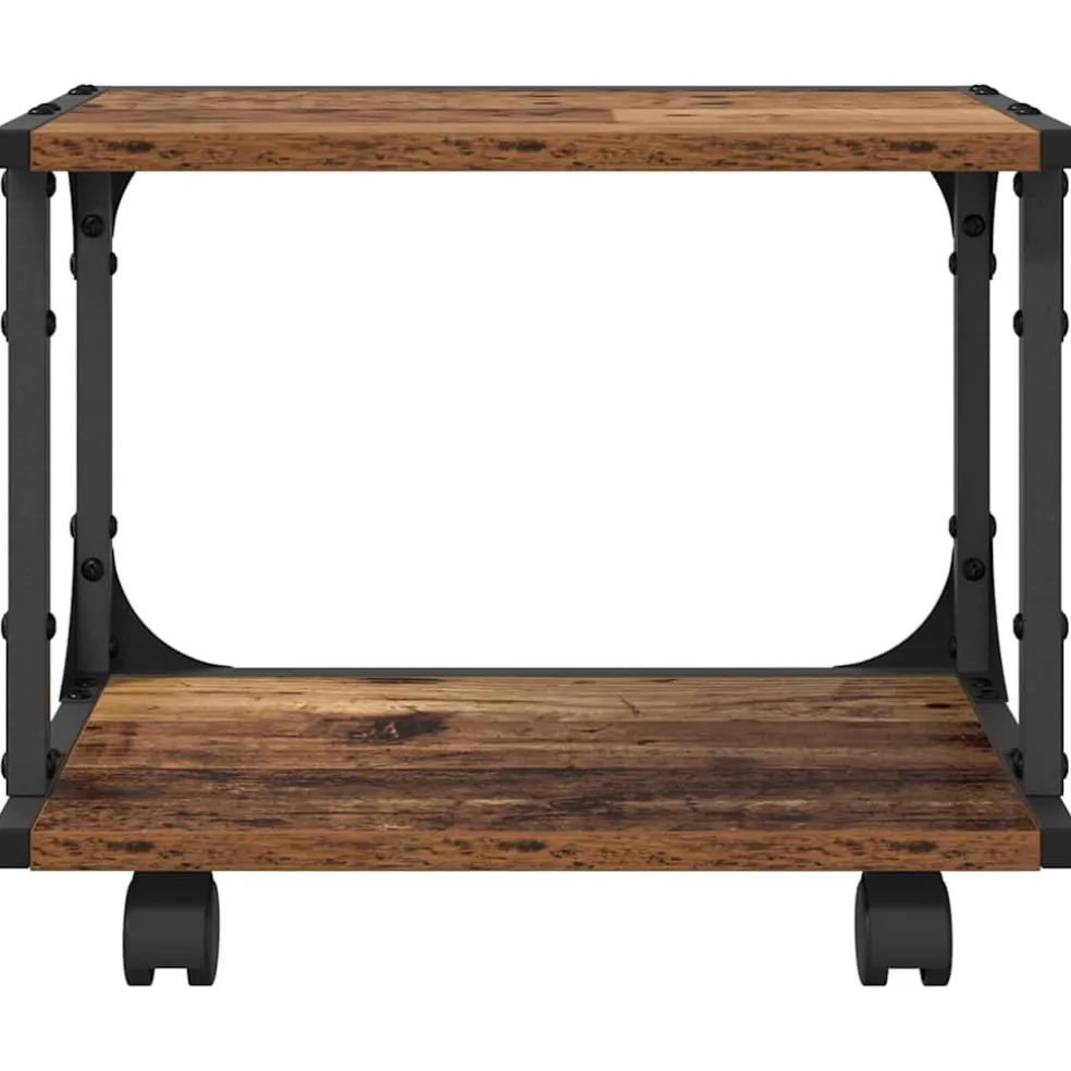 vidaXL Printerstand Oud hout 41 x 28 x 33,5 cm Bewerkt hout