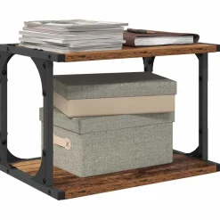 vidaXL Printerstand Oud hout 41 x 28 x 33,5 cm Bewerkt hout