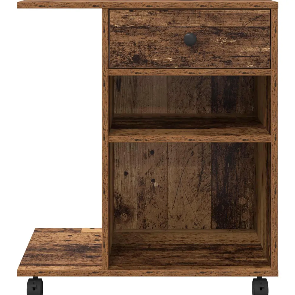 vidaXL Printerstand Oud hout 60 x 48 x 74 cm Bewerkt hout