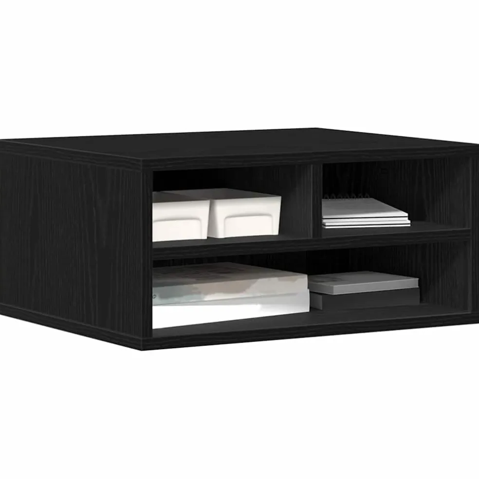 vidaXL Printerstand Zwart eiken 49 x 40 x 22,5 cm Bewerkt hout