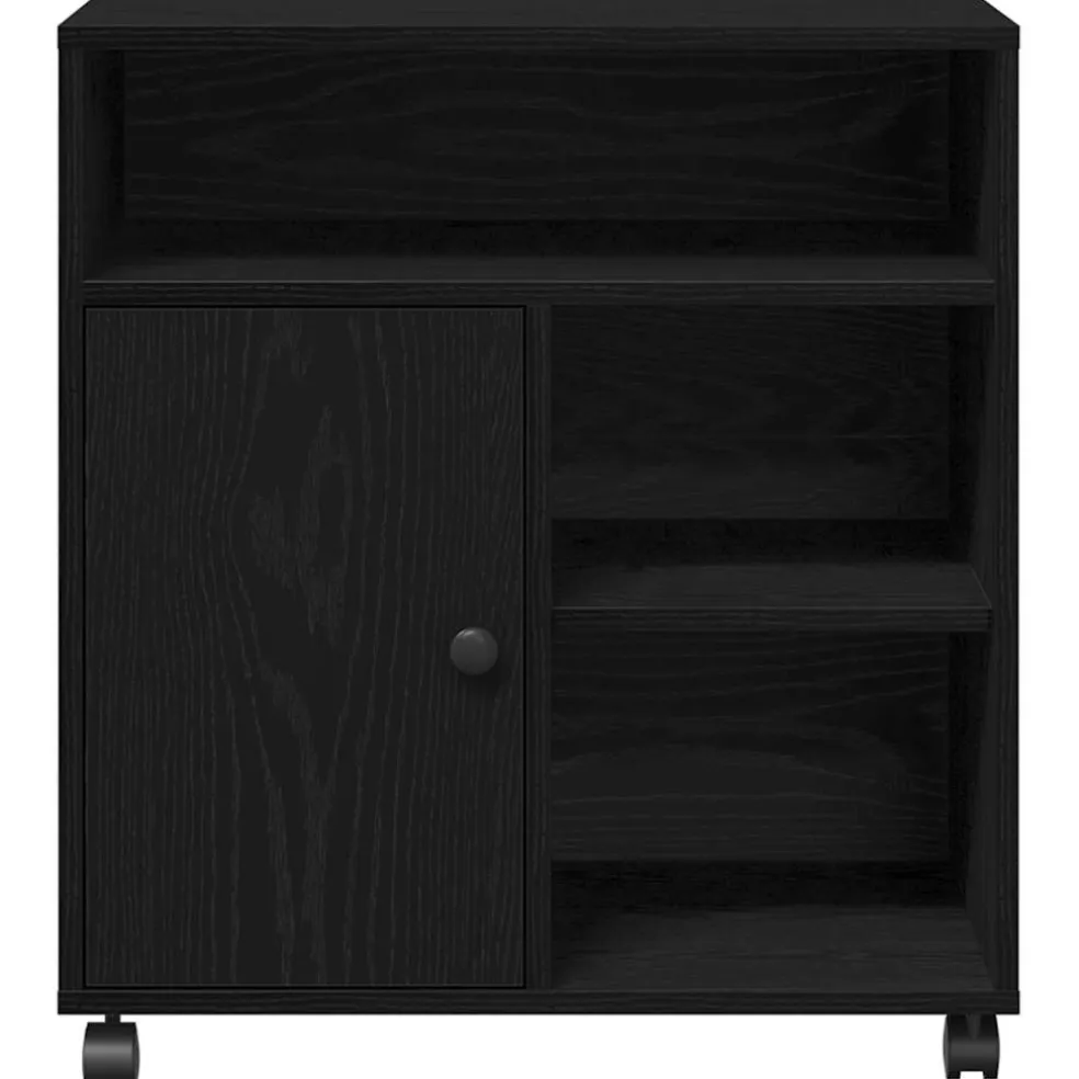 vidaXL Printerstand Zwart eiken 60 x 50 x 67 cm Bewerkt hout