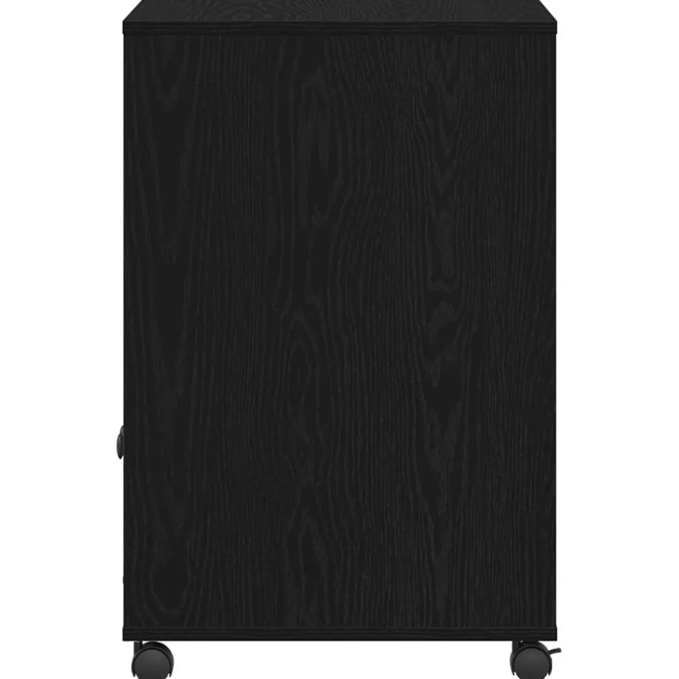 vidaXL Printerstand Zwart eiken 60 x 48 x 74 cm Bewerkt hout