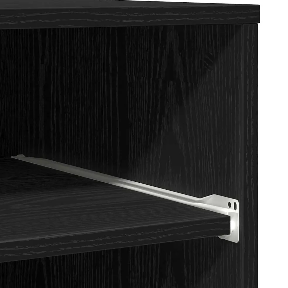 vidaXL Printerstand Zwart eiken 60 x 48 x 74 cm Bewerkt hout