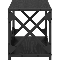 vidaXL Printerstand Zwart Eiken 44 x 26 x 31,5 cm Bewerkt hout