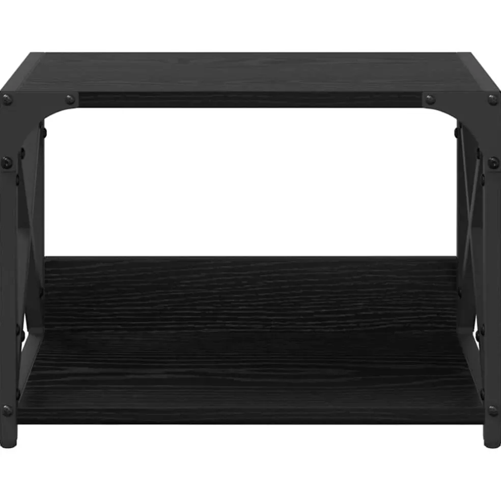vidaXL Printerstand Zwart Eiken 44 x 26 x 31,5 cm Bewerkt hout