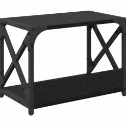vidaXL Printerstand Zwart Eiken 44 x 26 x 31,5 cm Bewerkt hout