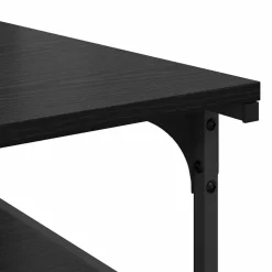 vidaXL Printerstand Zwart Eiken 43 x 48 x 64 cm Bewerkt hout