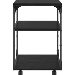 vidaXL Printerstand Zwart Eiken 43 x 48 x 64 cm Bewerkt hout
