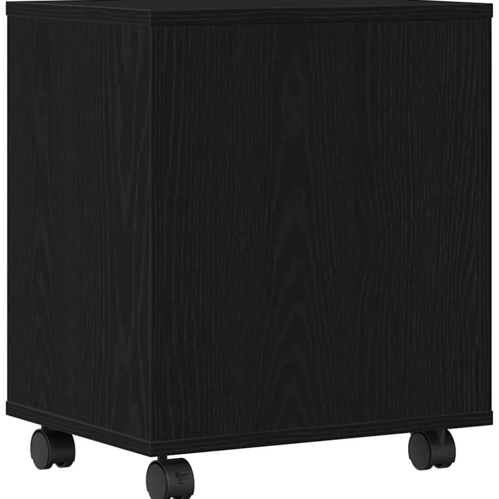 vidaXL Printerstand Zwart eiken 41 x 32 x 48 cm Bewerkt hout