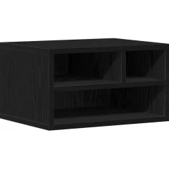 vidaXL Printerstand Zwart Eiken 40 x 32 x 22,5 cm Bewerkt hout