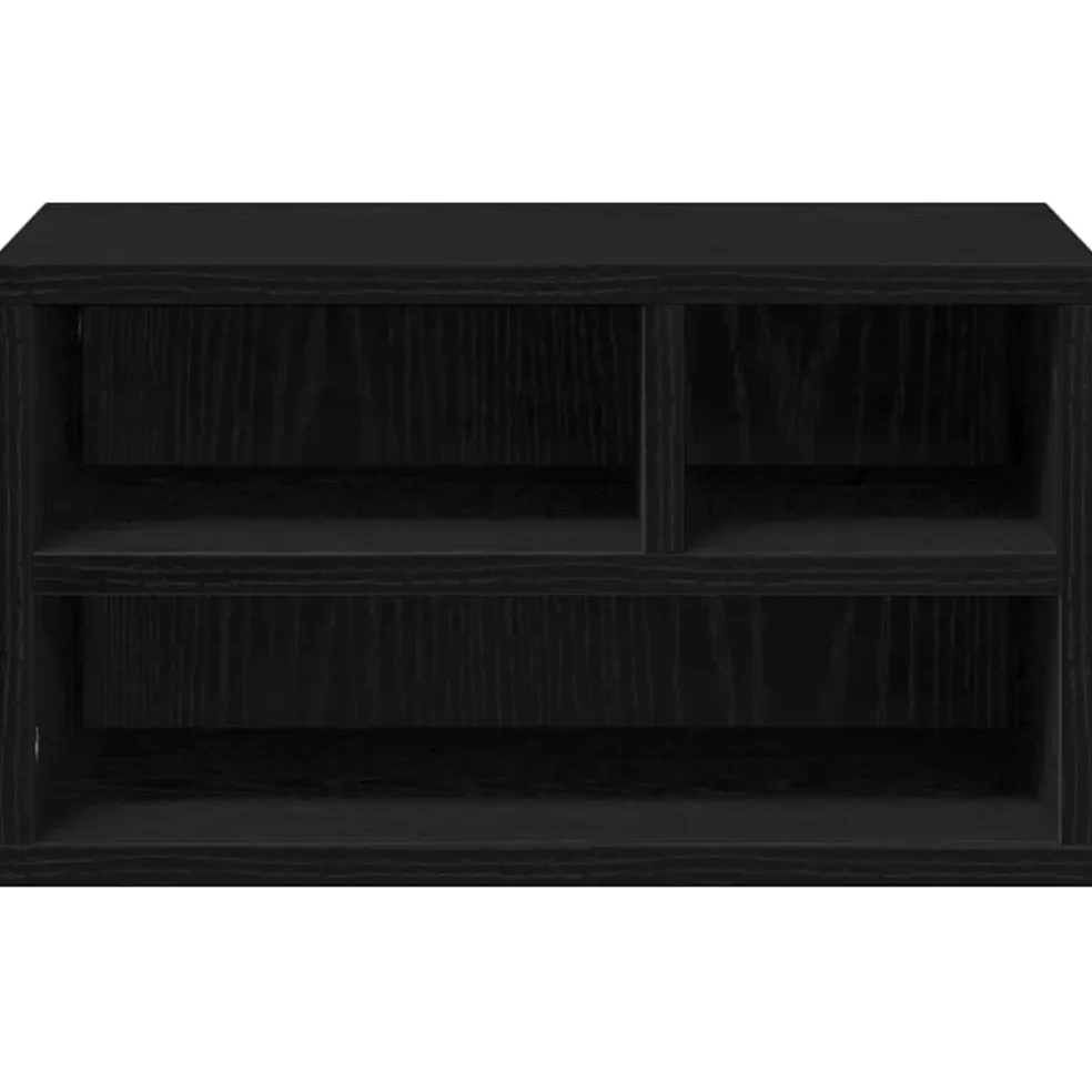 vidaXL Printerstand Zwart Eiken 40 x 32 x 22,5 cm Bewerkt hout
