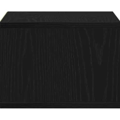 vidaXL Printerstand Zwart Eiken 40 x 32 x 22,5 cm Bewerkt hout