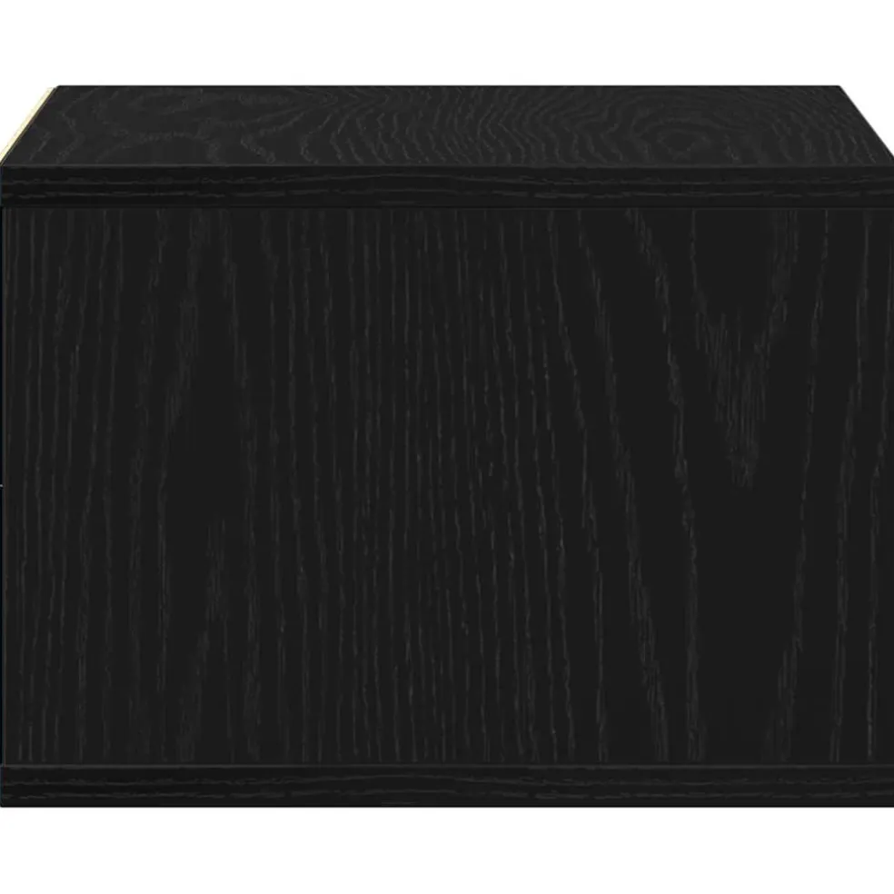 vidaXL Printerstand Zwart Eiken 40 x 32 x 22,5 cm Bewerkt hout