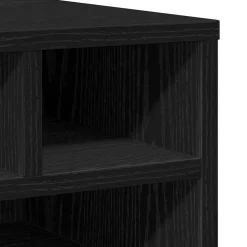 vidaXL Printerstand Zwart Eiken 40 x 32 x 22,5 cm Bewerkt hout