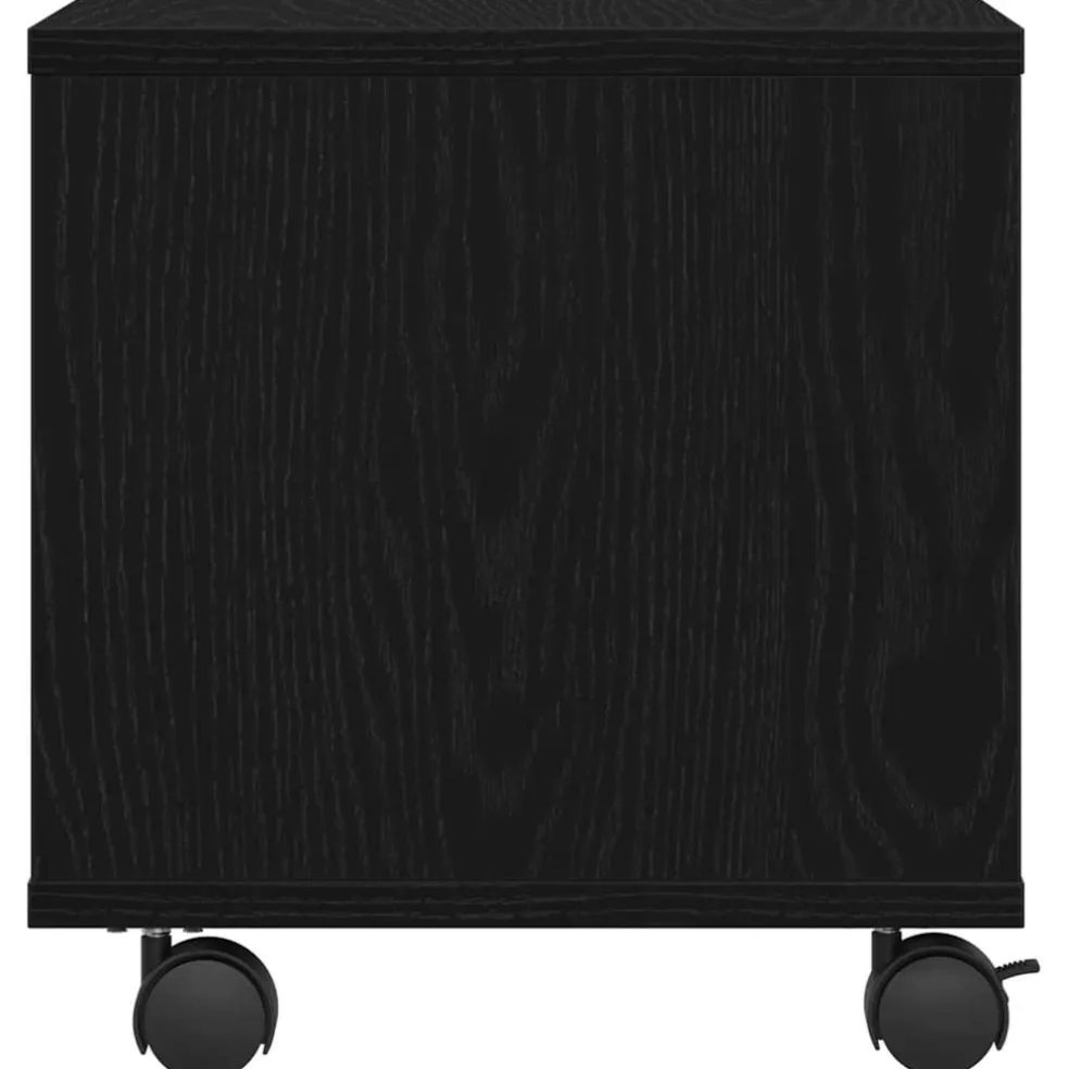 vidaXL Printerstand Zwart Eiken 41 x 32 x 34,5 cm Bewerkt hout