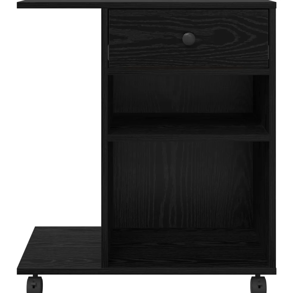 vidaXL Printerstand Zwart eiken 60 x 40 x 68,5 cm Bewerkt hout