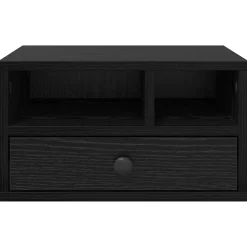vidaXL Printerstand Zwart Eiken 40 x 32 x 24 cm Bewerkt hout