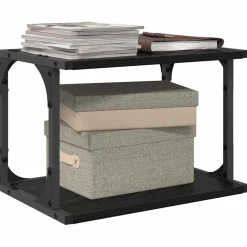 vidaXL Printerstand Zwart eiken 41 x 28 x 33,5 cm Bewerkt hout