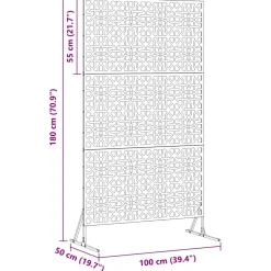 vidaXL Privacyscherm 100 x 50 x 180 cm Roestvrij staal zilver
