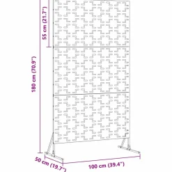 vidaXL Privacyscherm 100 x 50 x 180 cm Staal Wit
