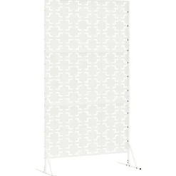 vidaXL Privacyscherm 100 x 50 x 180 cm Staal Wit