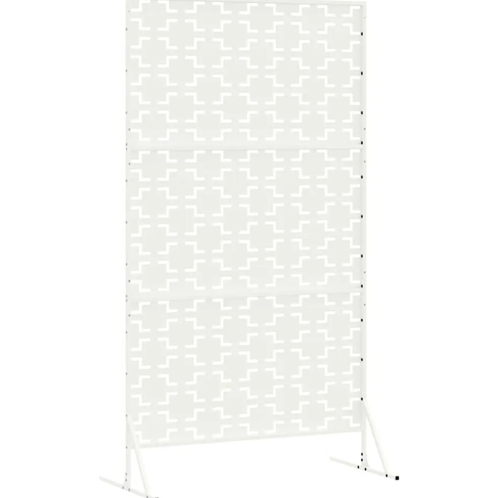 vidaXL Privacyscherm 100 x 50 x 180 cm Staal Wit