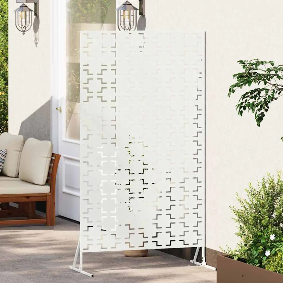 vidaXL Privacyscherm 100 x 50 x 180 cm Staal Wit