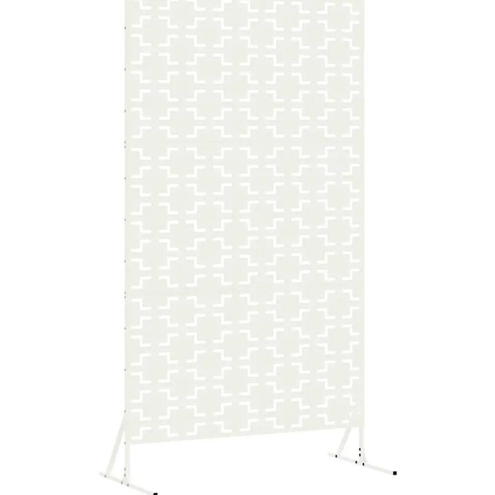 vidaXL Privacyscherm 100 x 50 x 180 cm Staal Wit