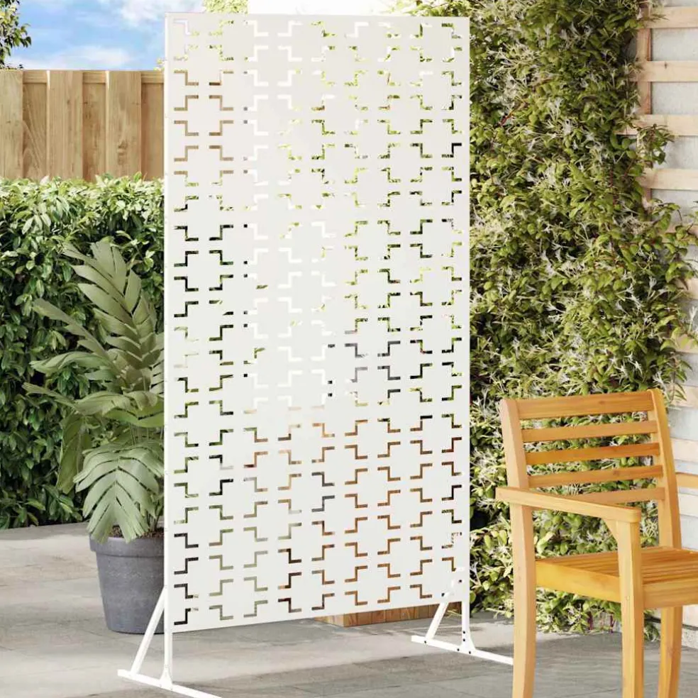 vidaXL Privacyscherm 100 x 50 x 180 cm Staal Wit