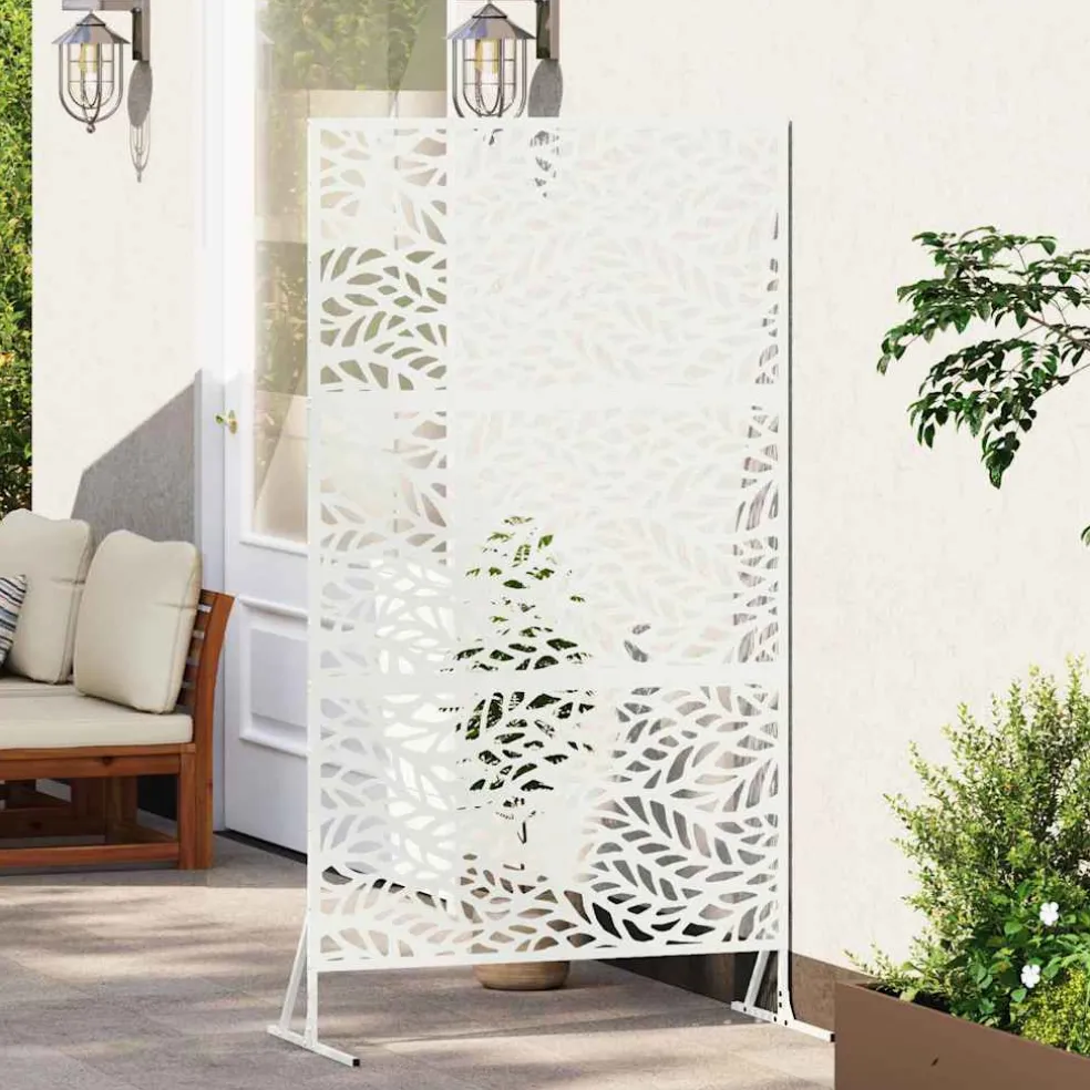 vidaXL Privacyscherm 100 x 50 x 180 cm Staal Wit
