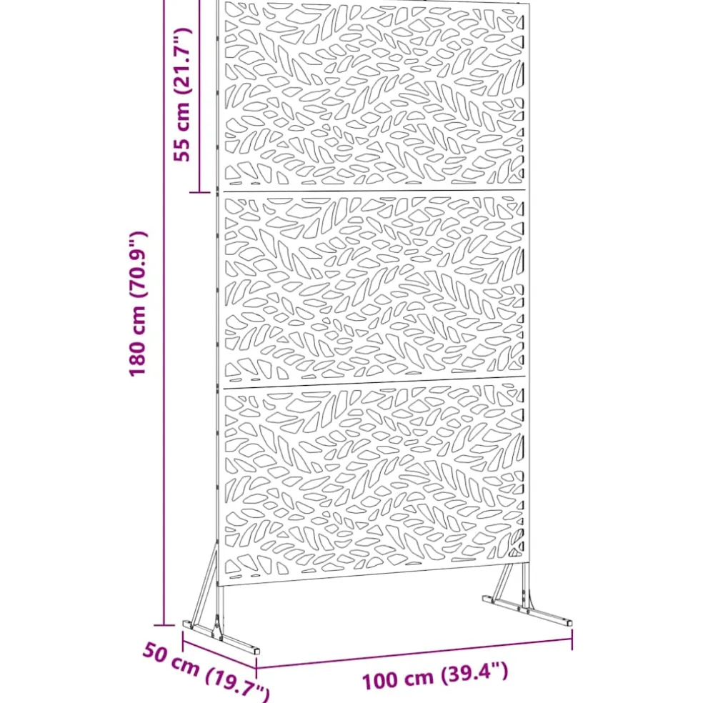 vidaXL Privacyscherm 100 x 50 x 180 cm Staal Wit