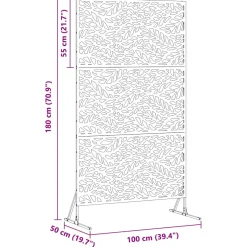 vidaXL Privacyscherm 100 x 50 x 180 cm Staal Zwart