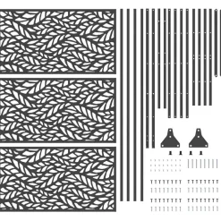 vidaXL Privacyscherm 100 x 50 x 180 cm Staal Zwart