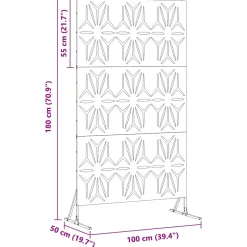 vidaXL Privacyscherm 100 x 50 x 180 cm Staal Wit