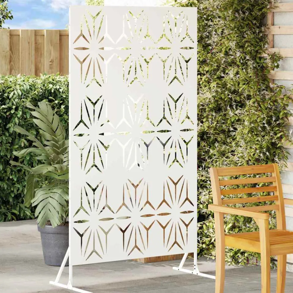 vidaXL Privacyscherm 100 x 50 x 180 cm Staal Wit