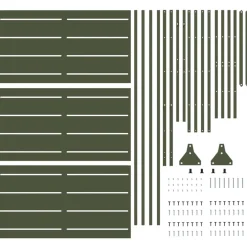 vidaXL Privacyscherm 100 x 50 x 180 cm Staal Olijfgroen