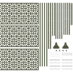 vidaXL Privacyscherm 100 x 50 x 180 cm Staal Olijfgroen