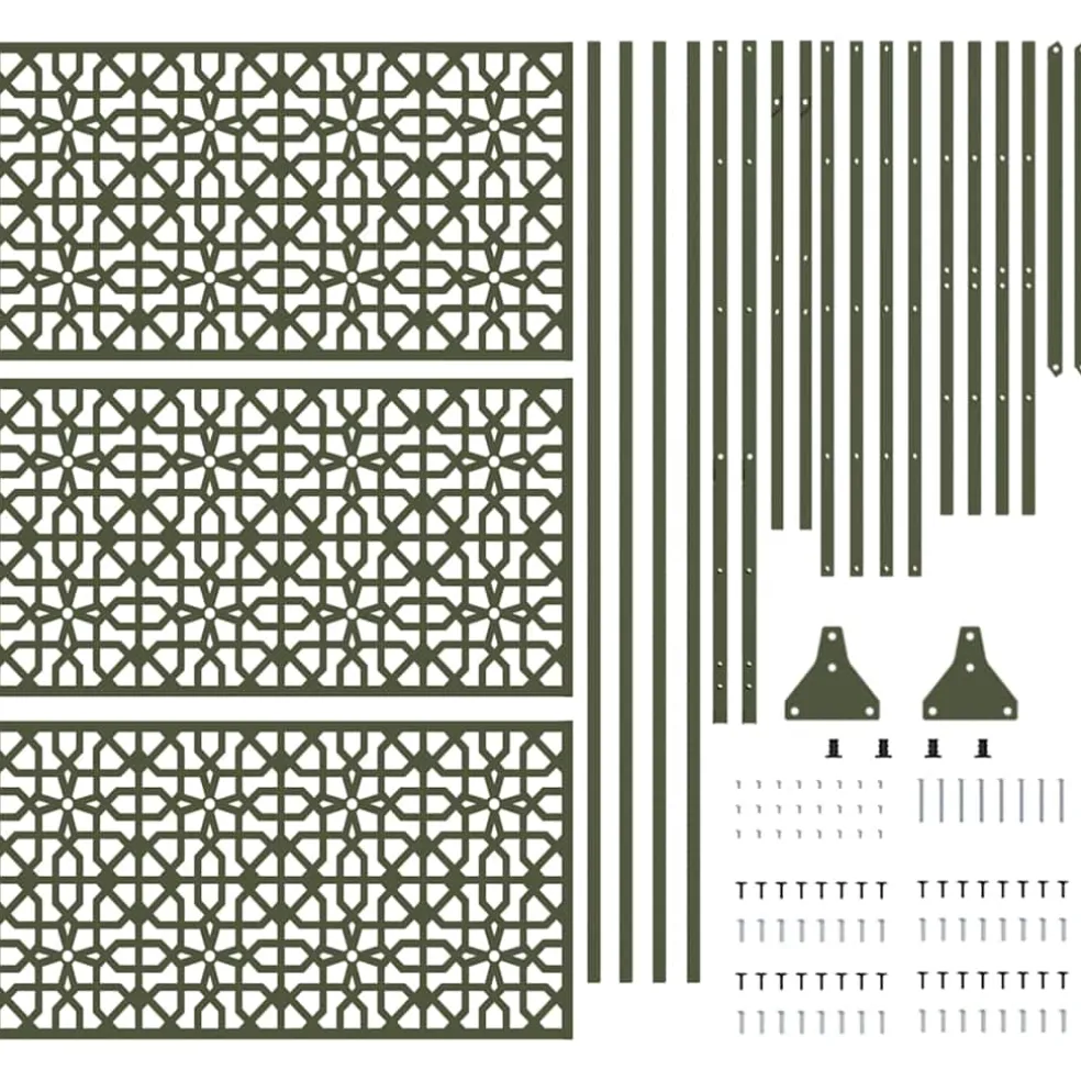vidaXL Privacyscherm 100 x 50 x 180 cm Staal Olijfgroen