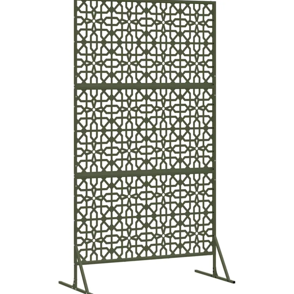 vidaXL Privacyscherm 100 x 50 x 180 cm Staal Olijfgroen