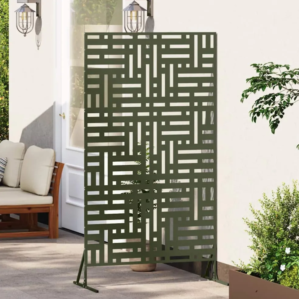 vidaXL Privacyscherm 100 x 50 x 180 cm Staal Olijfgroen