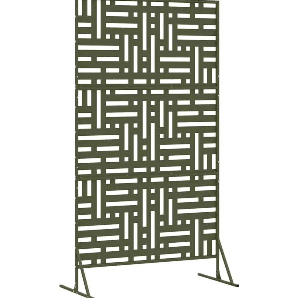 vidaXL Privacyscherm 100 x 50 x 180 cm Staal Olijfgroen