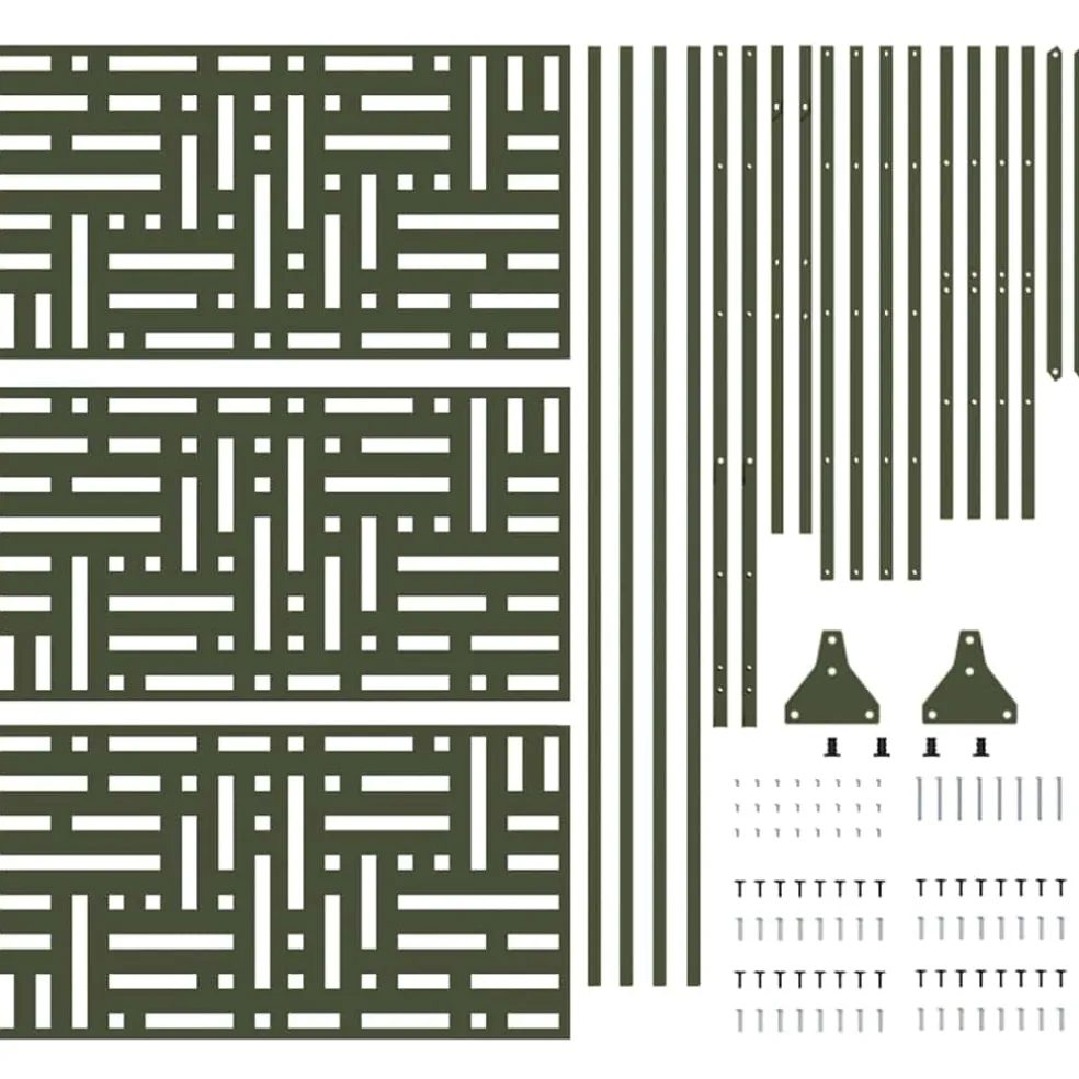 vidaXL Privacyscherm 100 x 50 x 180 cm Staal Olijfgroen