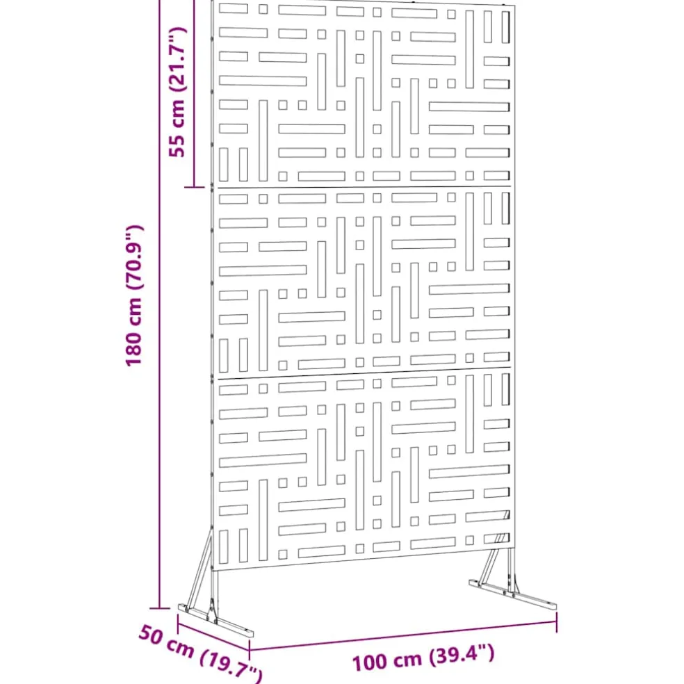 vidaXL Privacyscherm 100 x 50 x 180 cm Staal Olijfgroen