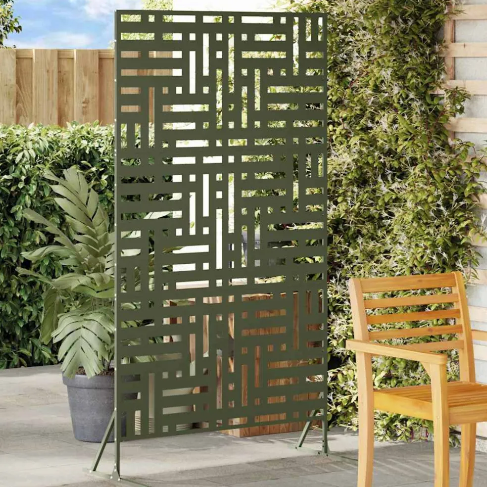 vidaXL Privacyscherm 100 x 50 x 180 cm Staal Olijfgroen