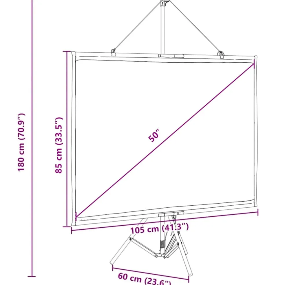vidaXL Projectiescherm met statief 50 inch 4:3
