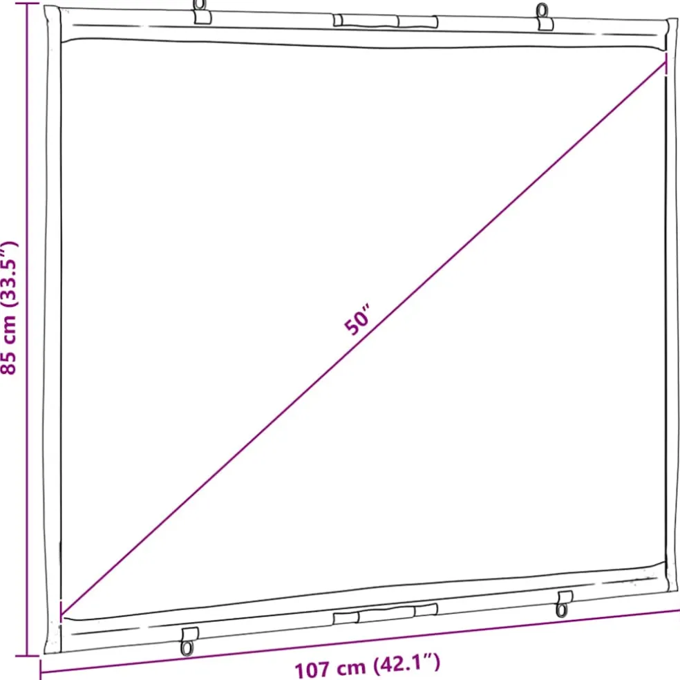 vidaXL Projectiescherm wandhangend 50 inch 4:3