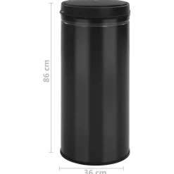 vidaXL Prullenbak met automatische sensor 80 L koolstofstaal zwart