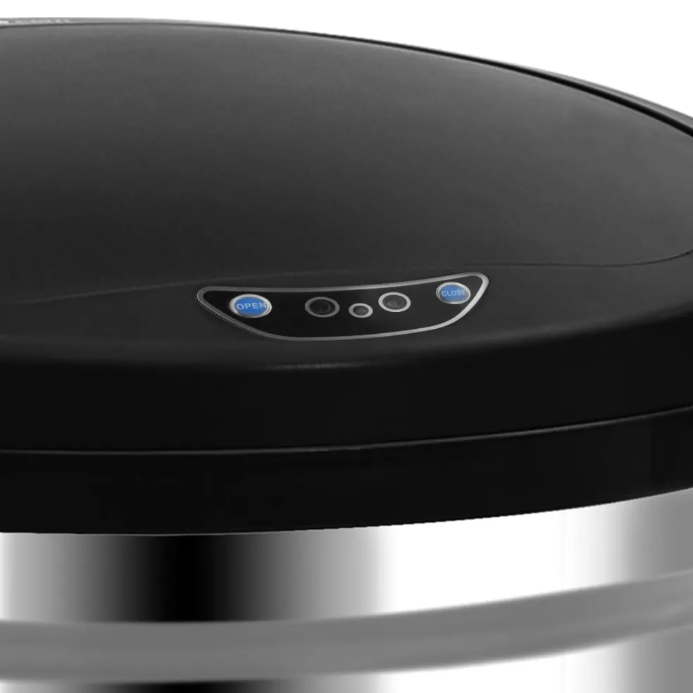 vidaXL Prullenbak met automatische sensor 50 L roestvrij staal