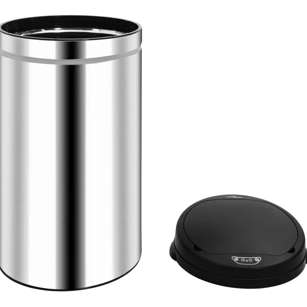 vidaXL Prullenbak met automatische sensor 50 L roestvrij staal